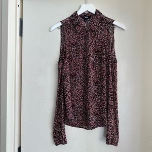 Paige Silk Floral Cold Shoulder Blouse